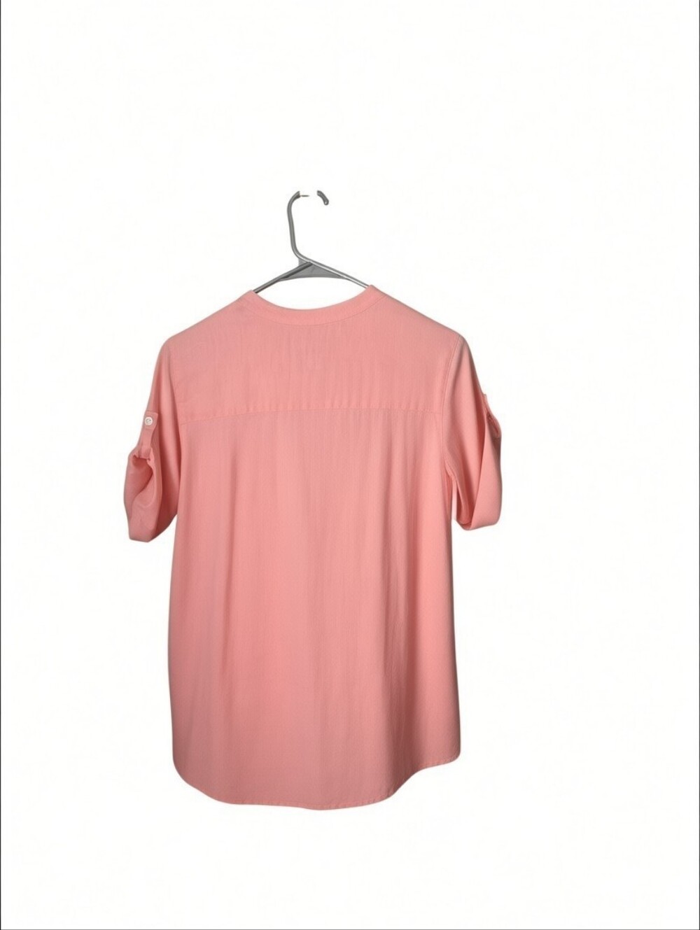 J. Jill Pink 100% Linen Button Front Roll Tab Sleeve Blouse Women’s Relaxed M - Picture 5 of 5